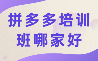 拼多多培训班哪家好