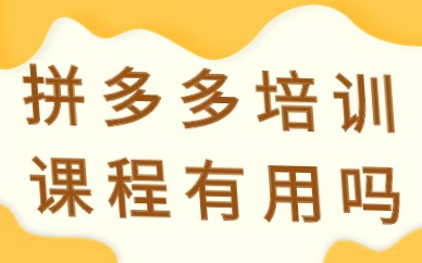 拼多多培训课程有用吗