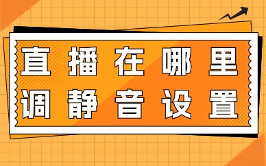 抖音开直播在哪里调静音设置？要如何操作？