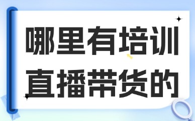 哪里有培训抖音直播带货的