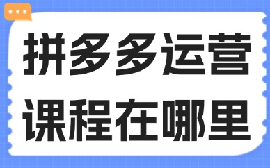 拼多多运营学习课程在哪里