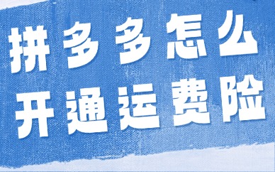 拼多多店铺怎么开通运费险？运费险在哪里设置？