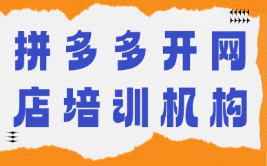 拼多多开网店培训机构