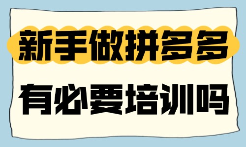 新手做拼多多有必要培训吗 - 美迪教育