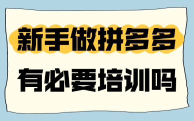 新手做拼多多有必要培训吗