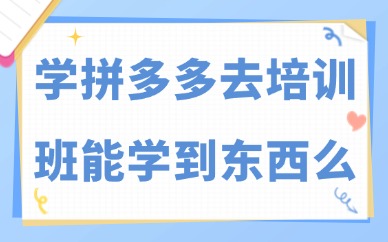 学拼多多去培训班能学到东西么