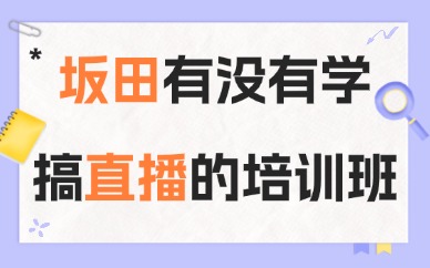 深圳坂田有没有学搞直播的培训班？选课指南送给你！